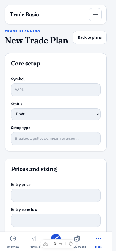 Trade Plans